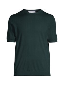 ESSENTIALS by Stockmann - Lühikeste varrukatega meriinovillane kudum Edward - DK.GREEN,CDQ-18155 (H6-19063) | Stockmann