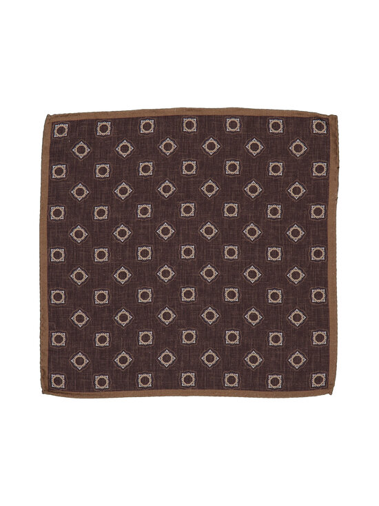 Oscar Jacobson - Siidist taskurätt Silk Print - 532 DARK MUD BROWN | Stockmann - photo 1