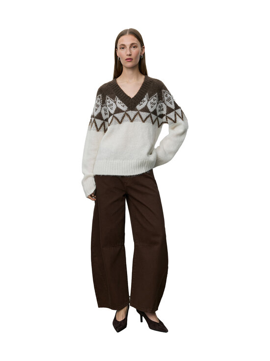 Sofie Schnoor - Allegrasw V-Neck -neule - 9144 OFF WHITE - BROWN | Stockmann - photo 1