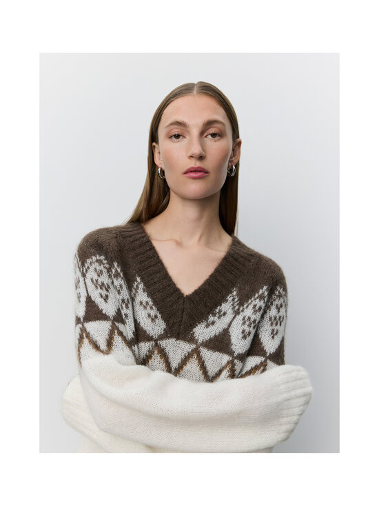 Sofie Schnoor - Allegrasw V-Neck -neule - 9144 OFF WHITE - BROWN | Stockmann - photo 4