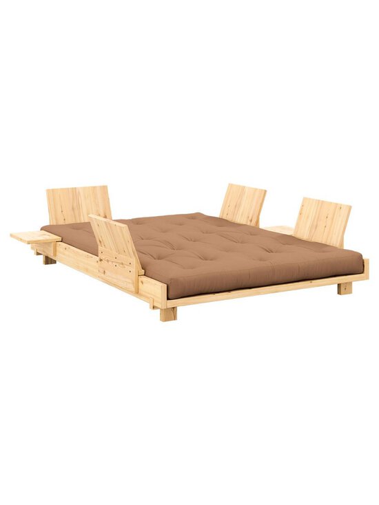 Karup - Social-vuodesohva 4 selkänojaa + 2 sivupöytää ruskea/mänty 140 x 200 cm - BEIGE | Stockmann - photo 1