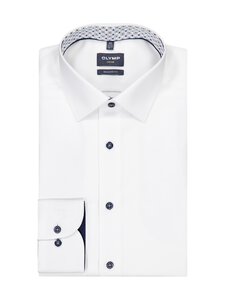 Olymp - Modern Fit Extra Long Sleeve Contrast krekls ar apkakli un pagarinātām piedurknēm - 00 WEISS | Stockmann