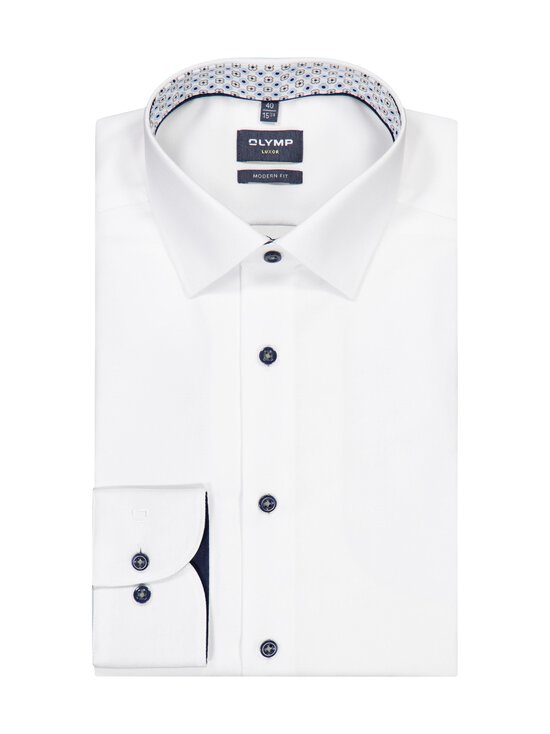 Olymp - Modern Fit Extra Long Sleeve Contrast krekls ar apkakli un pagarinātām piedurknēm - 00 WEISS | Stockmann - photo 1