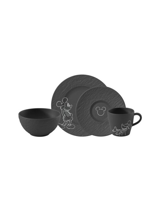 Villeroy & Boch - Manufacture Rock Mickey Breakfast -astiasto 4-osainen - BLACK | Stockmann - photo 1