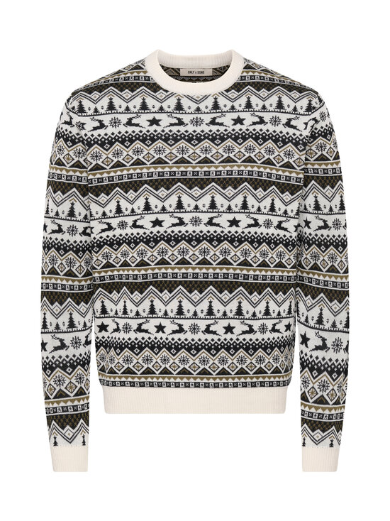 Only & Sons - OnsX-mas -neule - BLACK DETAIL:CHRISTMAS TREE & REINDEER | Stockmann - photo 1