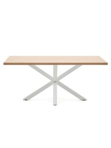 Kave Home - Argo-ruokapöytä tammenvärinen melamiini / valkoinen 180 x 100 cm - BROWN | Stockmann