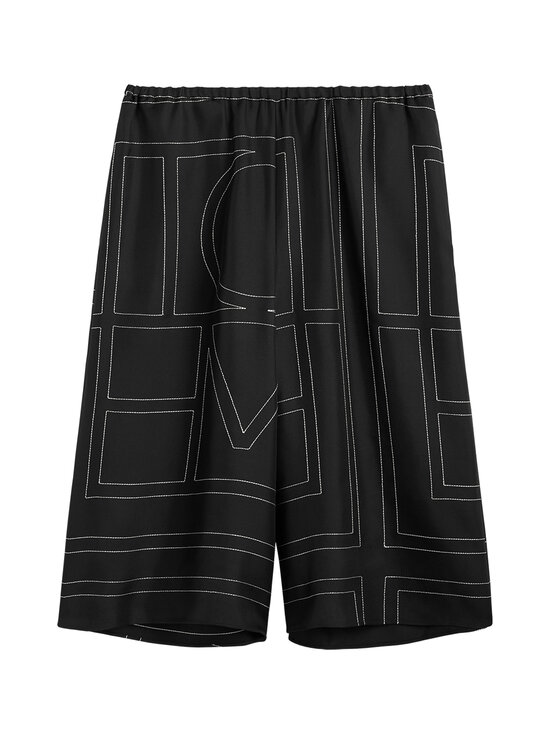 TOTEME - Monogram Silk -pyjamashortsit - 001 BLACK | Stockmann - photo 1