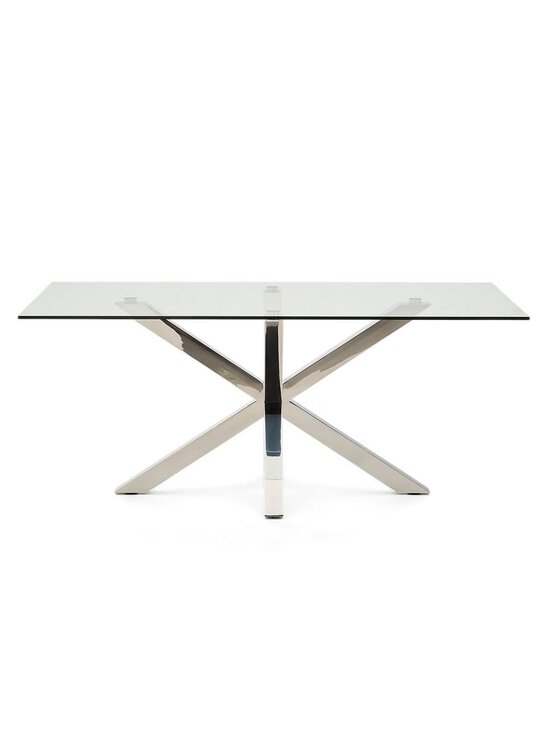 Kave Home - Argo-ruokapöytä kirkas lasi / kromi 180 x 100 cm - TRANSPR | Stockmann - photo 1