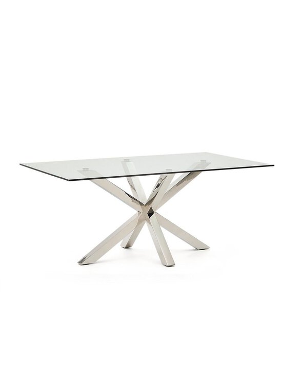 Kave Home - Argo-ruokapöytä kirkas lasi / kromi 180 x 100 cm - TRANSPR | Stockmann - photo 2