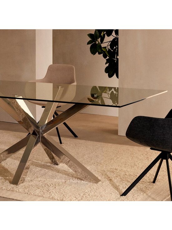 Kave Home - Argo-ruokapöytä kirkas lasi / kromi 180 x 100 cm - TRANSPR | Stockmann - photo 5