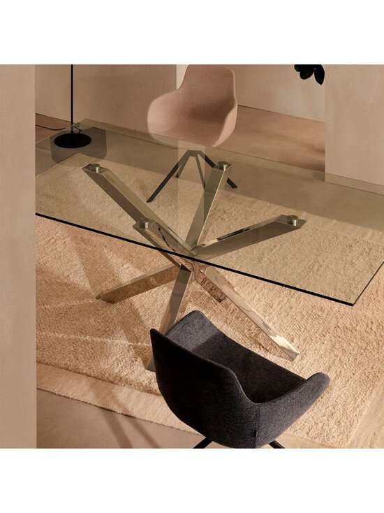 Kave Home - Argo-ruokapöytä kirkas lasi / kromi 180 x 100 cm - TRANSPR | Stockmann - photo 6