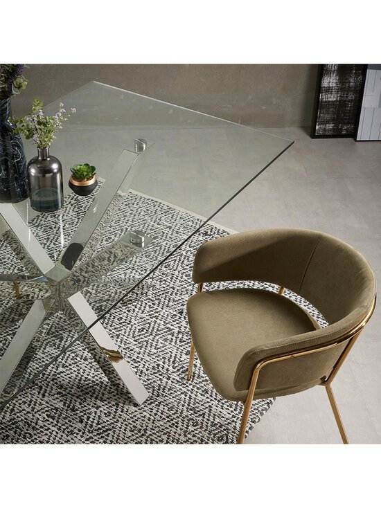 Kave Home - Argo-ruokapöytä kirkas lasi / kromi 180 x 100 cm - TRANSPR | Stockmann - photo 8
