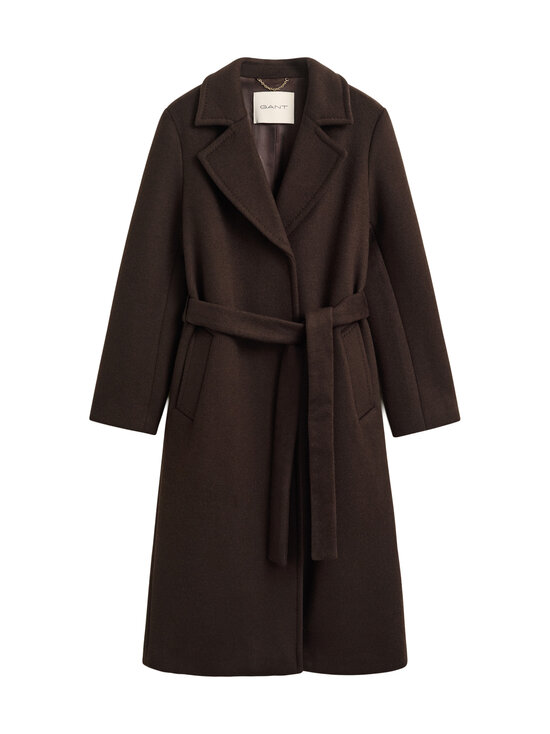 GANT - Belted Wool Blend -villakangastakki - 202 DEEP BROWN | Stockmann - photo 1