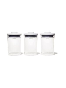 OXO - Round Mini Pop Good Grips uzglabāšanas trauku komplekts 3 x 0,6 l - CLEAR, WHITE | Stockmann