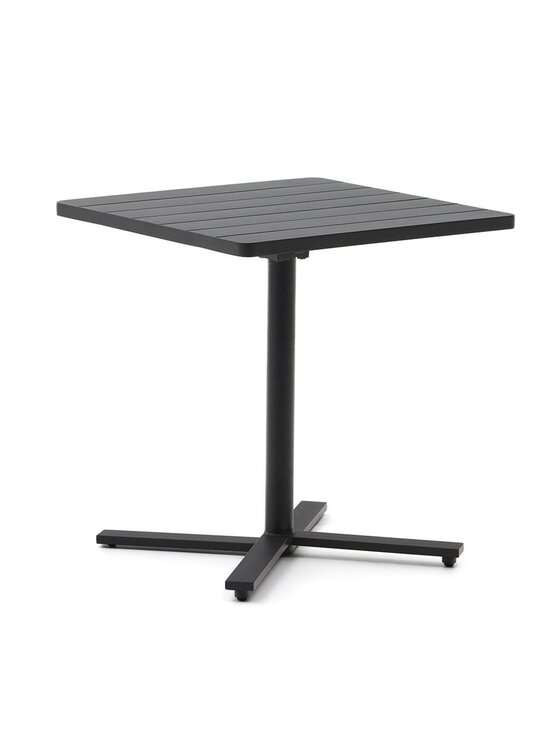 Kave Home - Torreta-taittopöytä tummanharmaa keskijalalla 70 x 70 cm - BLACK | Stockmann - photo 1