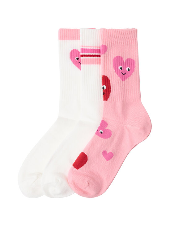 Lindex - Heart-sukat 3-pack - 5127 PINK | Stockmann - photo 1