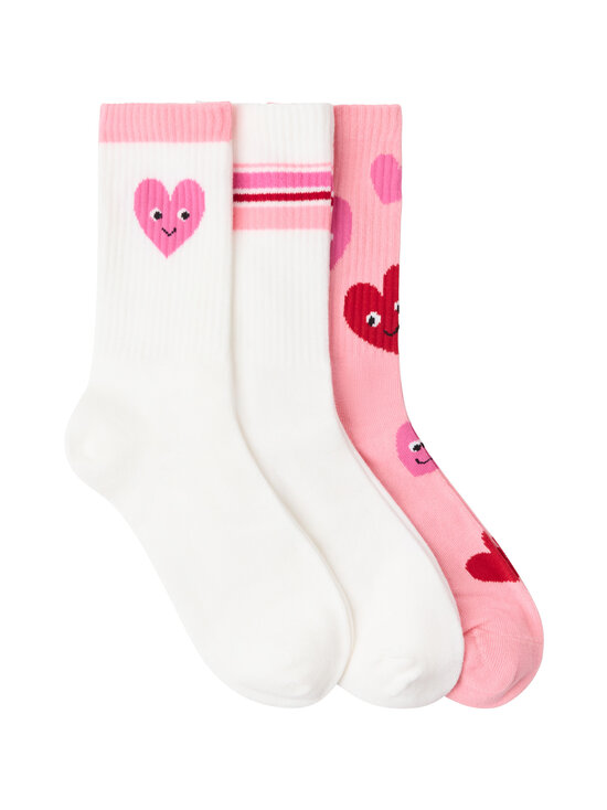 Lindex - Heart-sukat 3-pack - 5127 PINK | Stockmann - photo 2