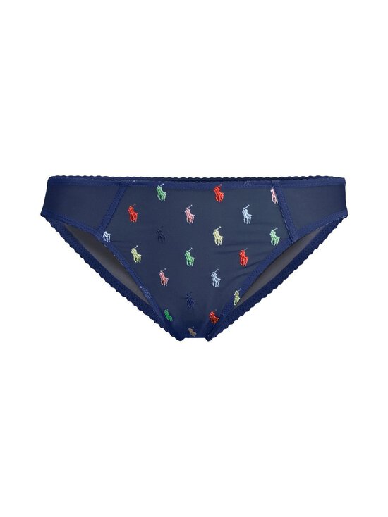 Embroidered Pony Mesh Bikini Brief -alushousut