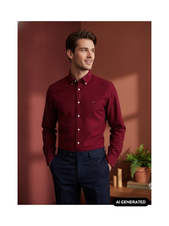 Tommy Hilfiger - Flex Flannel Solid Regular Fit krekls ar apkakli - VLP DEEP ROUGE | Stockmann - photo 6