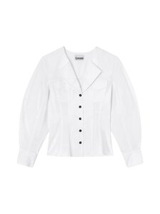 Ganni - Stretch Cotton -paitapusero - 151 BRIGHT WHITE | Stockmann