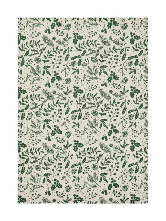 Casa Stockmann - Natal-keittiöpyyhe - NATURAL LINEN/GREEN COMBO | Stockmann - photo 1