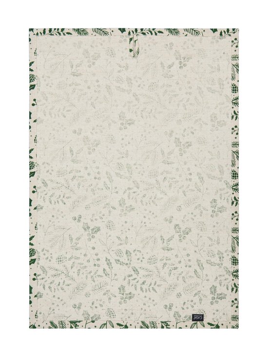 Casa Stockmann - Natal-keittiöpyyhe - NATURAL LINEN/GREEN COMBO | Stockmann - photo 2