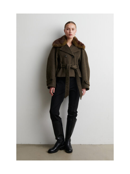 SECOND FEMALE - Agola Belt -takki - 8004 BLACK OLIVE | Stockmann - photo 2