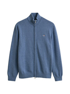 GANT - Casual Cotton Zip -neuletakki - 906 DENIM BLUE MELANGE | Stockmann