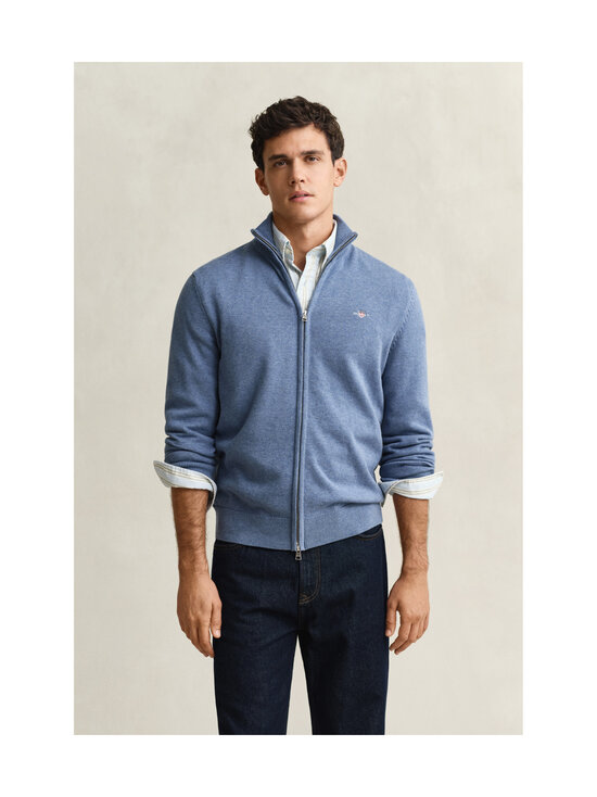 GANT - Casual Cotton Zip -neuletakki - 906 DENIM BLUE MELANGE | Stockmann - photo 2