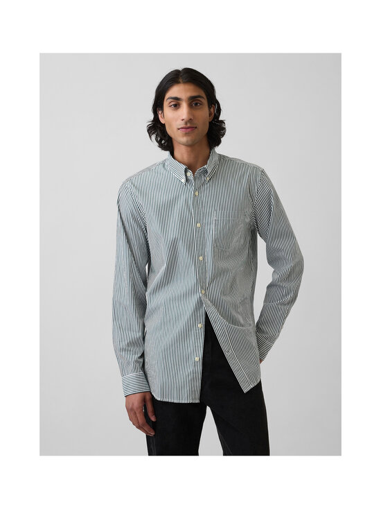 GAP - Poplin Stripes Standard Fit krekls ar apkakli - GREEN STRIPE | Stockmann - photo 2