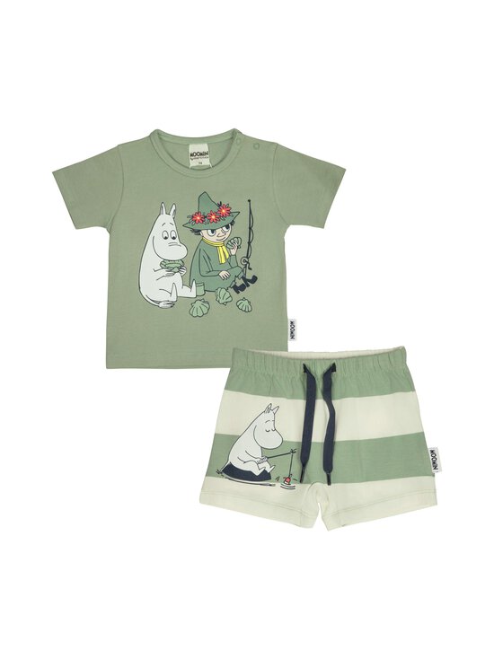 Moomin by Martinex - Lomapäivä-shortsisetti - GREEN/WHITE | Stockmann - photo 1