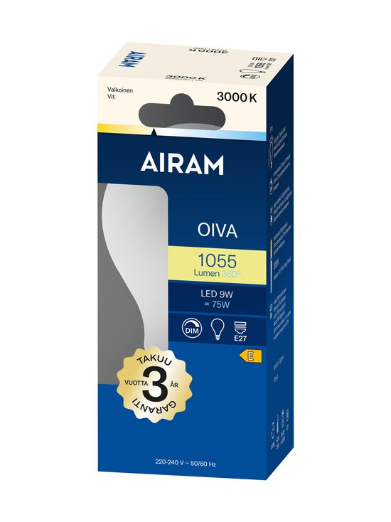 Airam - LED A60 830 1055lm E27 DIM Oiva -himmennettävä opaalilamppu - TRANSPARENT | Stockmann - photo 2