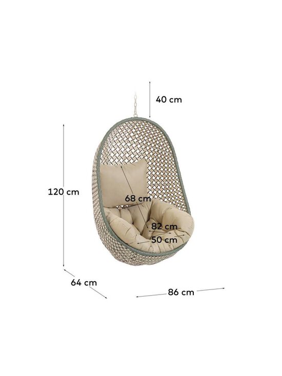 Kave Home - Cira-riipputuoli vihreä / beige polyrottinki - BEIGE | Stockmann - photo 8