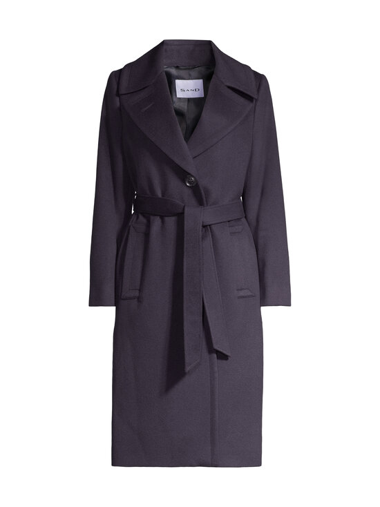 SAND Copenhagen - Clareta Belt Midi -villakangastakki - 590 DARK NAVY BLUE | Stockmann - photo 1