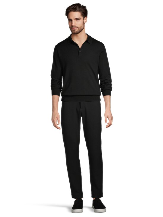 ESSENTIALS by Stockmann - Emmett Polocollar merīnvilnas džemperis - BLACK 99072 | Stockmann - photo 2