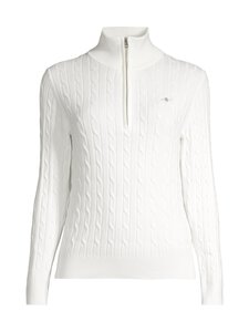 GANT - Stretch Cotton Half-Zip -palmikkoneule - 113 EGGSHELL | Stockmann
