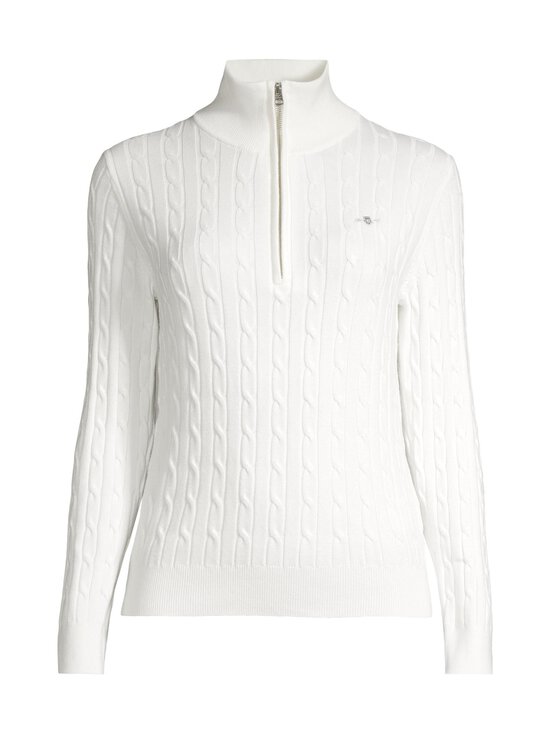 GANT - Stretch Cotton Half-Zip -palmikkoneule - 113 EGGSHELL | Stockmann - photo 1