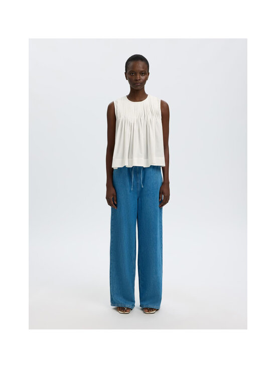 Selected - SlfSophia Pleated -toppi - SNOW WHITE | Stockmann - photo 2