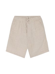 Knowledge Cotton Apparel - Linased lühikesed püksid Fig Loose - 1449 YARNDYED - LIGHT FEATHER GRAY | Stockmann