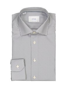 Eton - Contemporary Fit Geometric Twill krekls ar apkakli - 26 DARK BLUE | Stockmann