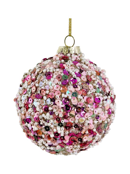 Pearl Sequin Glitter -joulukuusenkoriste 8 cm