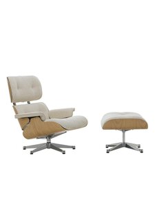Vitra - Eames Lounge -nojatuoli ja rahi Nubia-kangas 02 cream-pearl / kastanja - BROWN | Stockmann