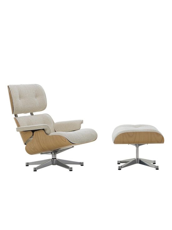 Vitra - Eames Lounge -nojatuoli ja rahi Nubia-kangas 02 cream-pearl / kastanja - BROWN | Stockmann - photo 1