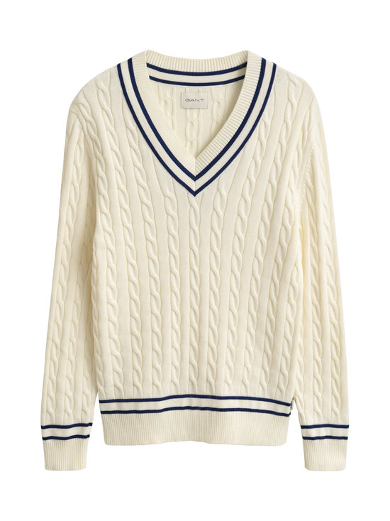 GANT - Palmikkoes kampsun Cotton V-Neck - 130 CREAM | Stockmann - photo 1
