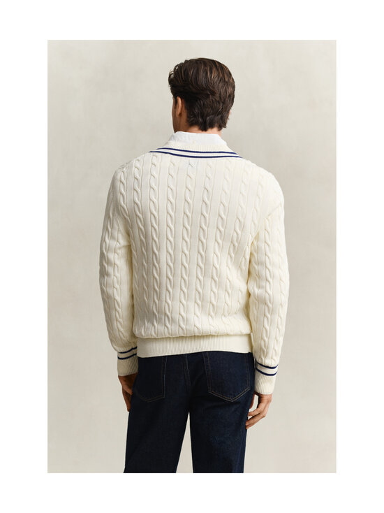 GANT - Palmikkoes kampsun Cotton V-Neck - 130 CREAM | Stockmann - photo 3