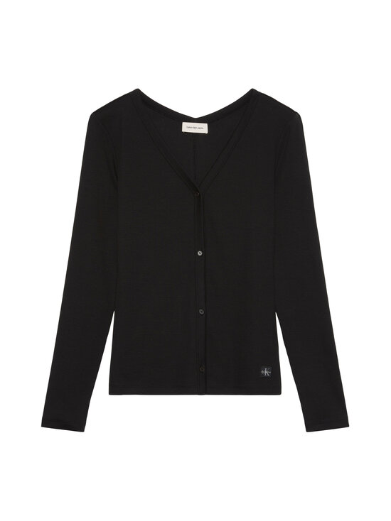 Calvin Klein Jeans - Label Rib Button -neuletakki - UB1 BLACK | Stockmann - photo 1