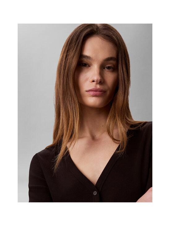 Calvin Klein Jeans - Label Rib Button -neuletakki - UB1 BLACK | Stockmann - photo 6