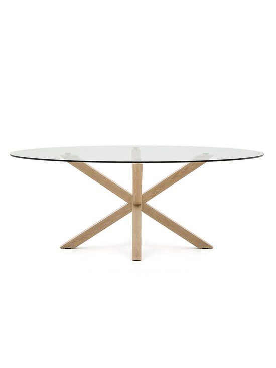 Kave Home - Argo-ruokapöytä lasi / puunvärinen teräs ⌀ 200x100 cm - TRANSPR | Stockmann - photo 1
