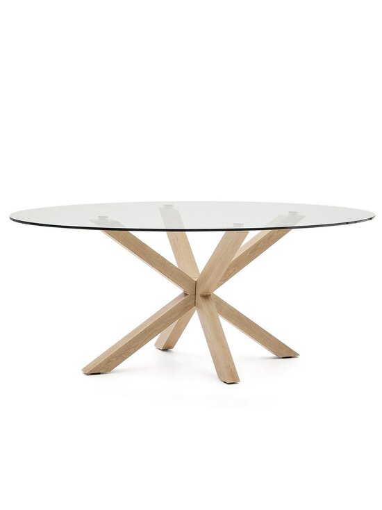 Kave Home - Argo-ruokapöytä lasi / puunvärinen teräs ⌀ 200x100 cm - TRANSPR | Stockmann - photo 2