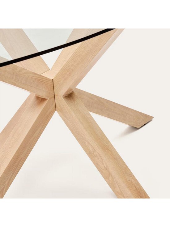 Kave Home - Argo-ruokapöytä lasi / puunvärinen teräs ⌀ 200x100 cm - TRANSPR | Stockmann - photo 4